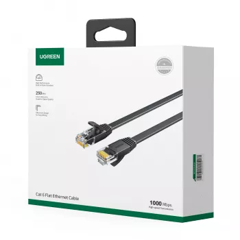 UGREEN cabo patch Ethernet Cat6 UTP RJ45, 15 m, preto