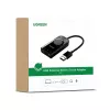UGREEN CM129 Adaptador de som estéreo externo USB-A para 3,5mm - Preto