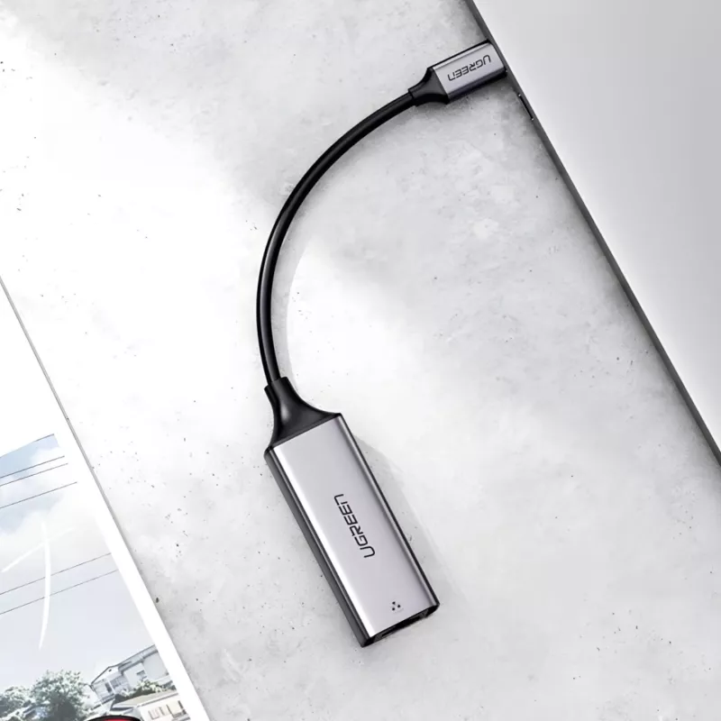 Adaptador UGREEN CM199-50737 Type-C para Gigabit Ethernet - prateado