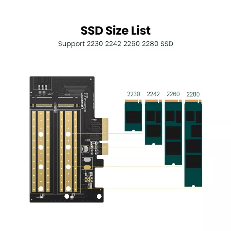 UGREEN CM302 Placa adaptadora M.2 NVMe para PCIe 3.0 x4