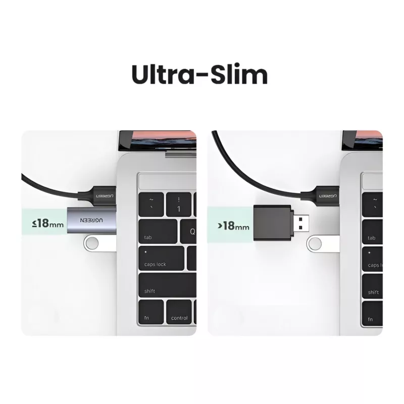 UGREEN CM383-80864 Adaptador de som externo USB-A para conector de áudio de 3,5 mm - prateado