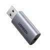 UGREEN CM383-80864 Adaptador de som externo USB-A para conector de áudio de 3,5 mm - prateado