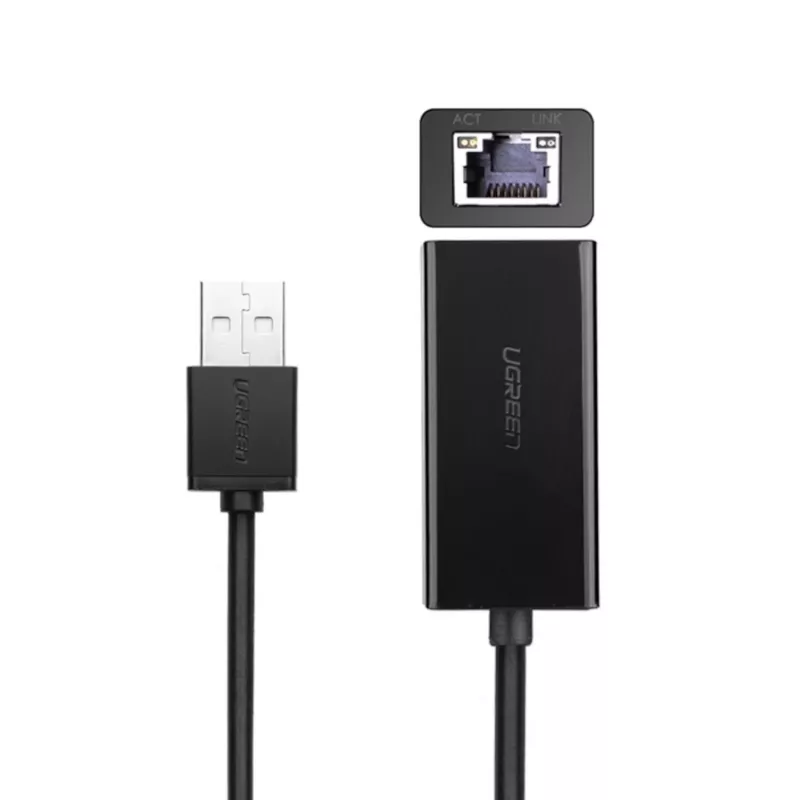 UGREEN CR110 Adaptador USB 2.0 para RJ45 Ethernet - Preto