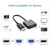 Conversor UGREEN DisplayPort macho para VGA fêmea, adaptador ativo, Full HD 1080p, banhado a ouro, preto