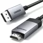 Cabo UGREEN DP119 DisplayPort para HDMI 2m 4K 60Hz cinzento