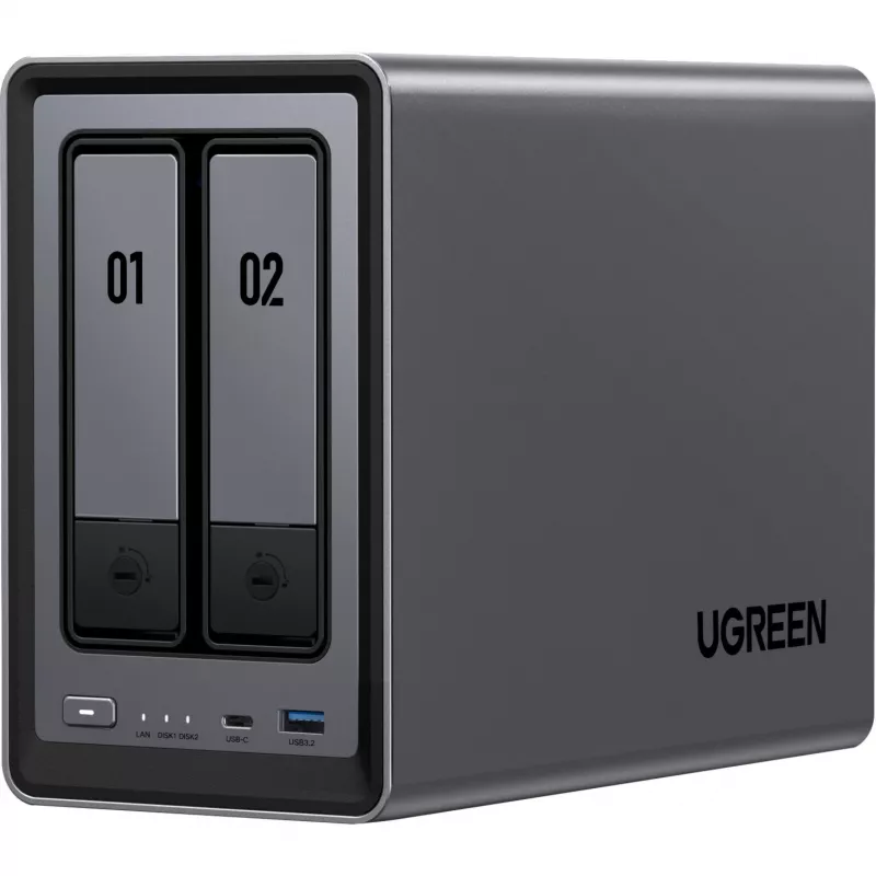 UGREEN DXP2800+ 2x Seagate IronWolf HDD Bundle - NAS de 2 baías com Intel Celeron N5105, 8GB DDR4, 2x 2,5GbE, incl. 2x 4TB HDDs