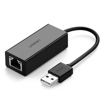 Placa de rede externa Ugreen RJ45 - USB 2.0 100 Mbps Ethernet preta (CR110 20254)