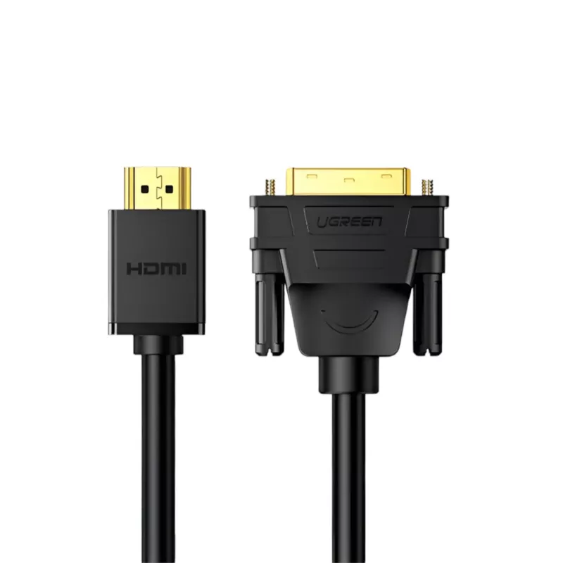 UGREEN HD106 Cabo HDMI para DVI, 2m, Preto, 1080p, Banhado a Ouro, Triplamente Blindado