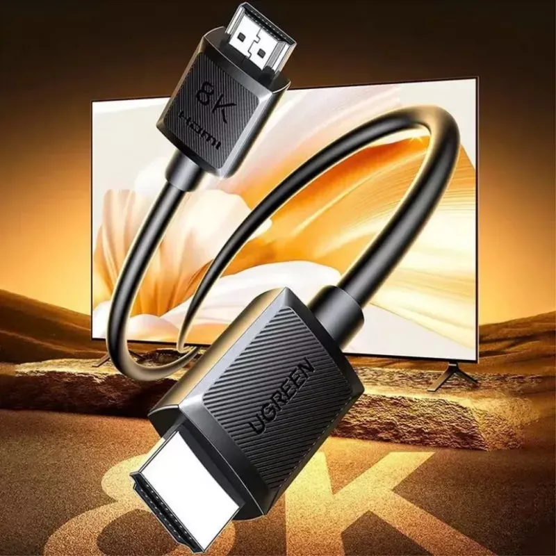 Cabo HDMI 8K UGREEN, ficha macho para ficha macho, 2 m, preto