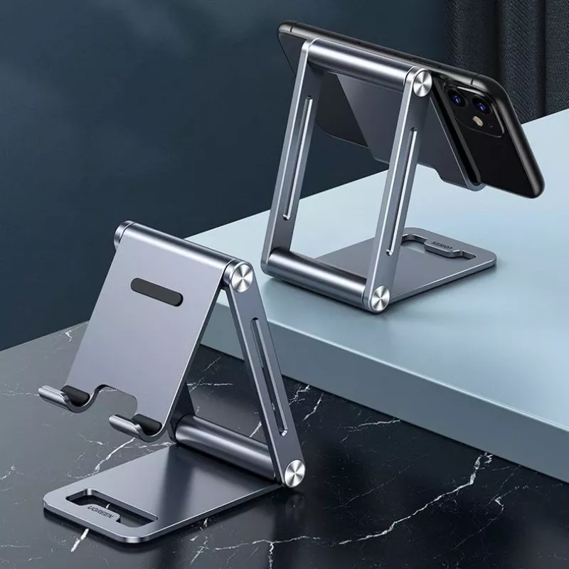 Suporte UGREEN de metal e alumínio dobrável para telemóvel e tablet cinzento (LP263 80708)