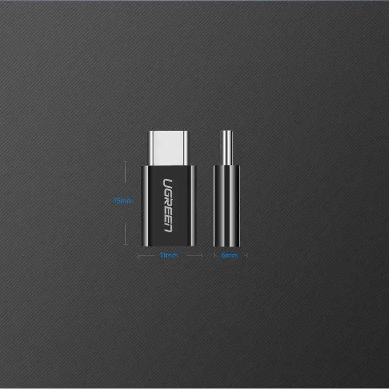 Adaptador UGREEN Micro USB para USB-C Preto (30391)