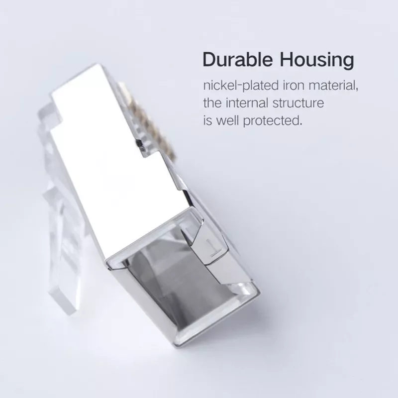 Fichas de rede Ethernet UGREEN NW111 RJ45 Cat6 pack de 100 - prateado/transparente