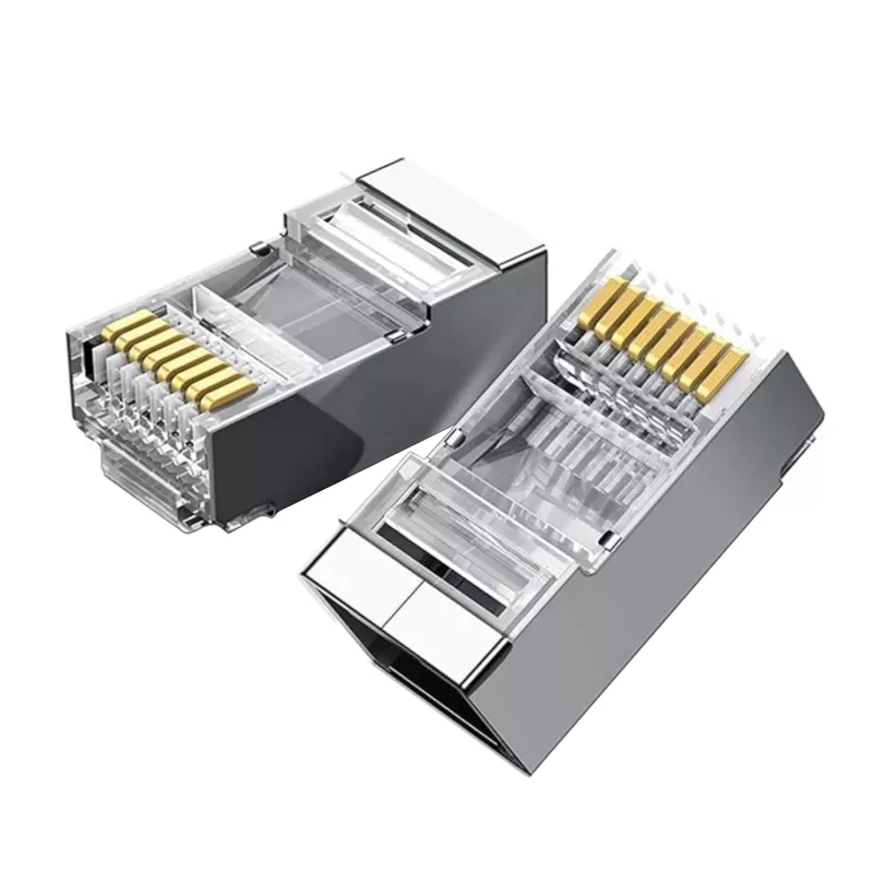 Fichas de rede Ethernet UGREEN NW111 RJ45 Cat6 pack de 100 - prateado/transparente