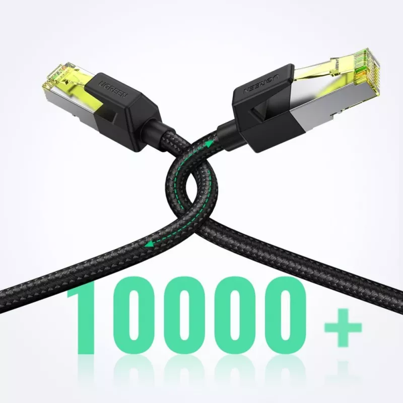 Cabo de rede UGREEN NW150 Cat 7 Ethernet 1m - preto