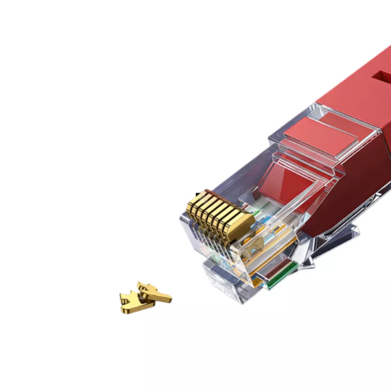Cabo de rede Ethernet UGREEN RJ45 CAT6 0,5m - Vermelho (1Gbps, 250MHz)