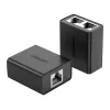 Adaptador divisor RJ45 UGREEN pack de 2 (preto) - divisor de rede Ethernet, 1x RJ45 macho para 2x RJ45 fêmea, 100Mbps, compatível com Cat5/Cat5e/Cat6, passivo, Plug & Play