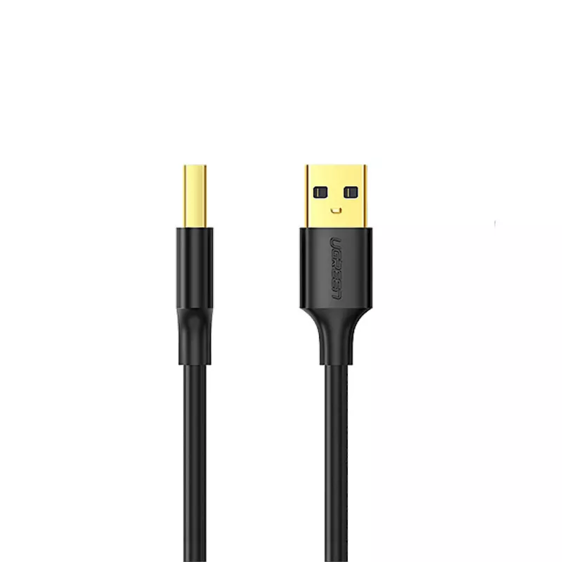 UGREEN US135 Cabo USB 2.0 A-B, dourado, 2m, preto