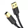 UGREEN US135 Cabo USB 2.0 A-B, dourado, 2m, preto