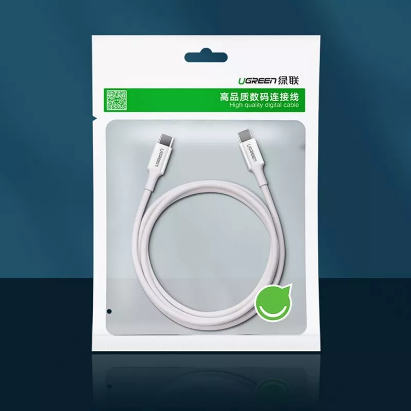 UGREEN US264 Cabo USB-C para USB-C 1m Branco 100W PD QC AFC