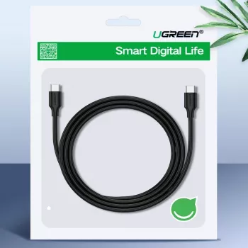 UGREEN US286 Cabo USB-C para USB-C 1m Preto - PD QC 3A 480Mbps