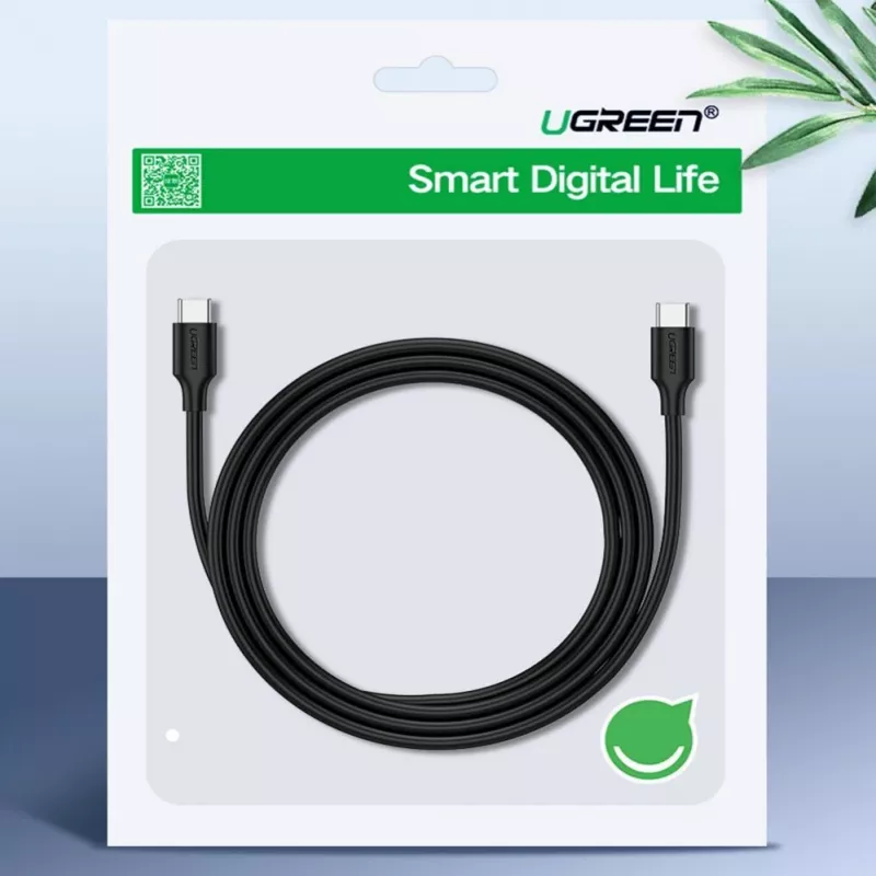 UGREEN US286 Cabo USB-C para USB-C 1m Preto - PD QC 3A 480Mbps