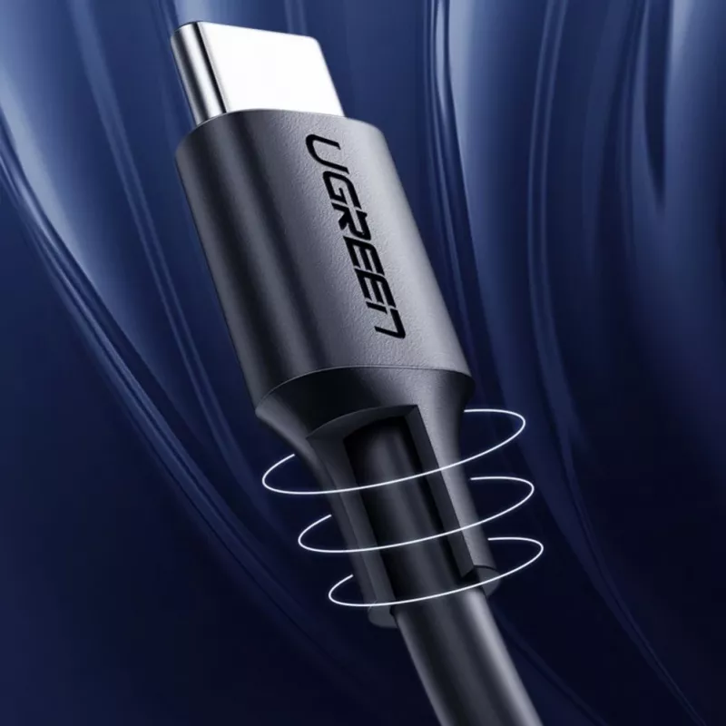 UGREEN US286 Cabo USB-C para USB-C 1m Preto - PD QC 3A 480Mbps