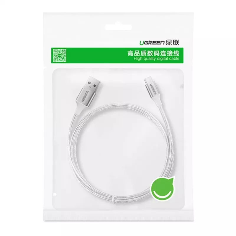Cabo UGREEN US288 USB-A para USB-C QC 3.0 3A 1m Branco