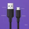 UGREEN US289 cabo Micro USB / USB-A 0,25m - preto