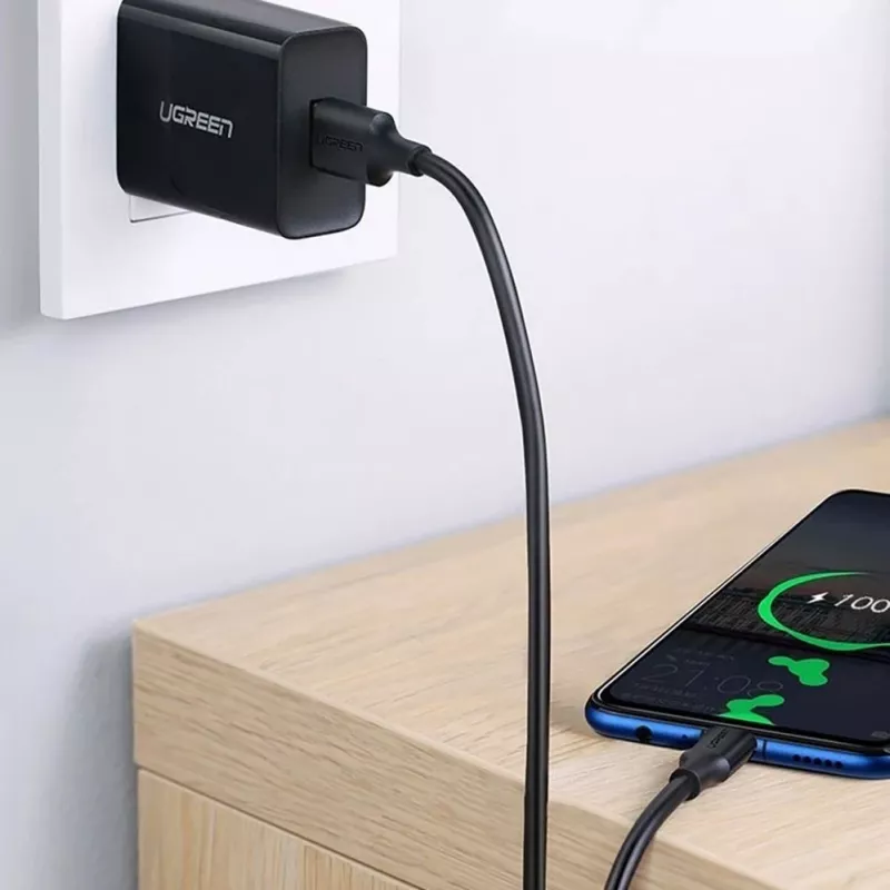 UGREEN US289 cabo Micro USB / USB-A 0,25m - preto