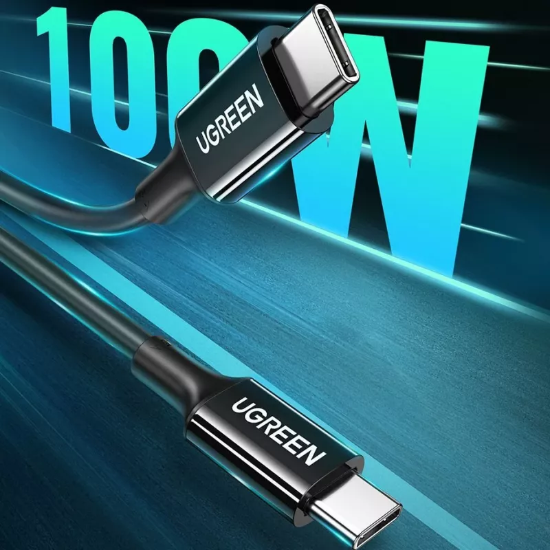 Cabo UGREEN US300 USB-C para USB-C 480Mbps 5A 1m preto