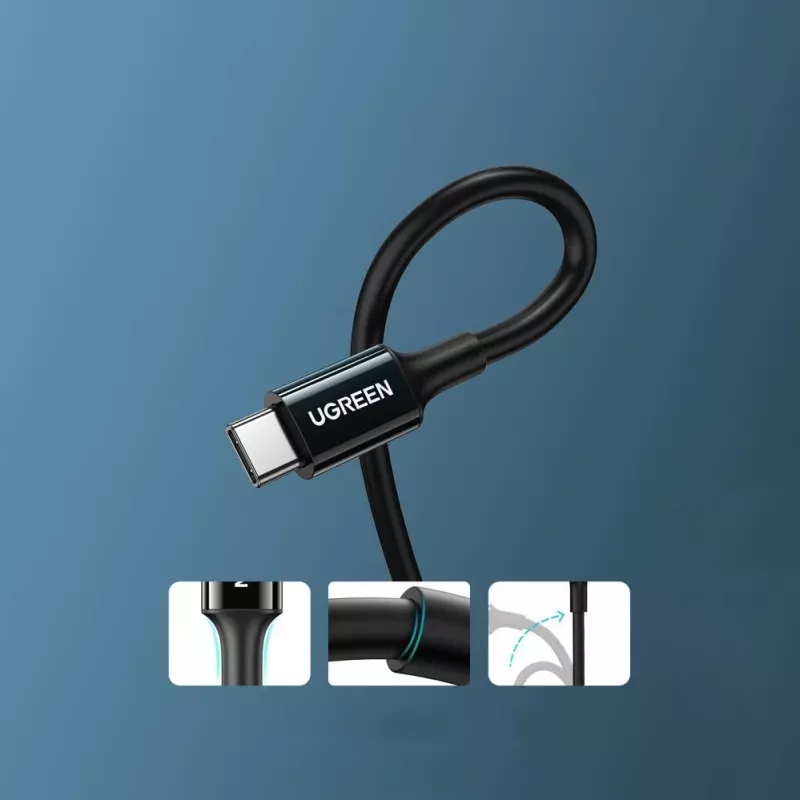 Cabo UGREEN US300 USB-C para USB-C 480Mbps 5A 1m preto