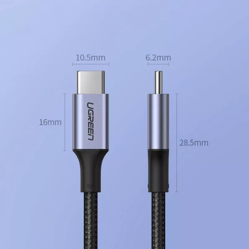 Cabo UGREEN US316 USB-C para USB-C 100W 5A 480Mbps 1m preto