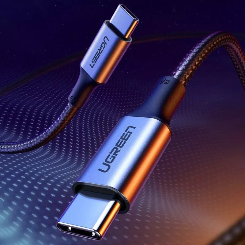 Cabo UGREEN US316 USB-C para USB-C 100W 5A 480Mbps 1m preto