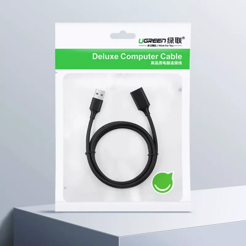 Cabo de extensão UGREEN USB 2.0 5 m preto (US103)