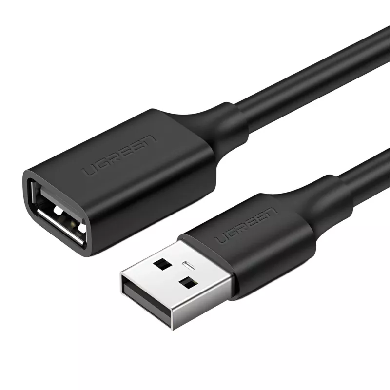 Cabo de extensão USB 2.0 UGREEN – ficha A macho para conector A fêmea, transferência de dados 480Mbps – 2M