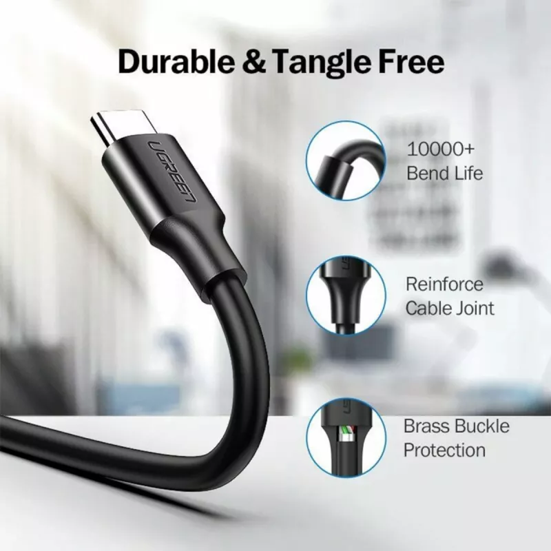 UGREEN Cabo USB-A para USB-C 3.0 1m preto