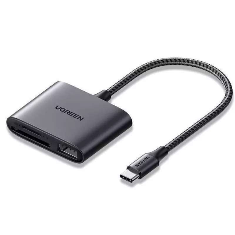 UGREEN Leitor de Cartões USB-C - Space Gray, SD & Micro SD, 5 Gbit/s