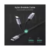 Cabo de carregamento UGREEN USB-C para USB-C 100W em nylon trançado 2m preto