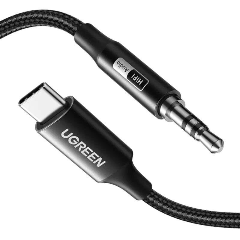 Cabo de áudio UGREEN USB Type-C para 3,5 mm AUX 2M - preto