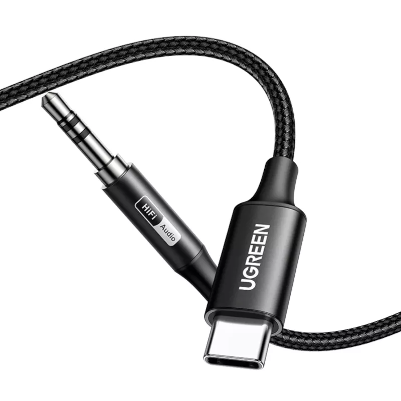 Cabo de áudio UGREEN USB Type-C para 3,5 mm AUX 3M - Preto