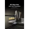 Cabo UGREEN USB4 USB-C para USB-C 240W 40Gbps 16K@60Hz 80Gbps Compatível com Thunderbolt 4 1m Nylon Entrançado