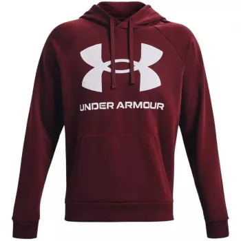 Sweatshirt com capuz Under Armour Rival Fleece Big Logo HD para homem Barn Red