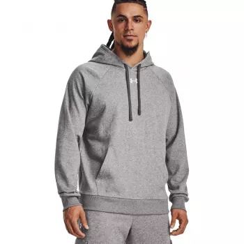 Sweatshirt com capuz Under Armour Rival Fleece Mod Gray/Black para homem Medium