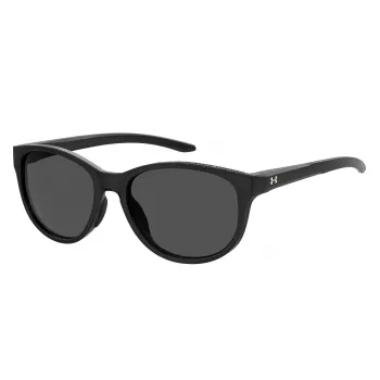 Under Armour UA0014GS807 óculos de sol mulher - armação preta brilhante, lentes cinzentas, 57 mm