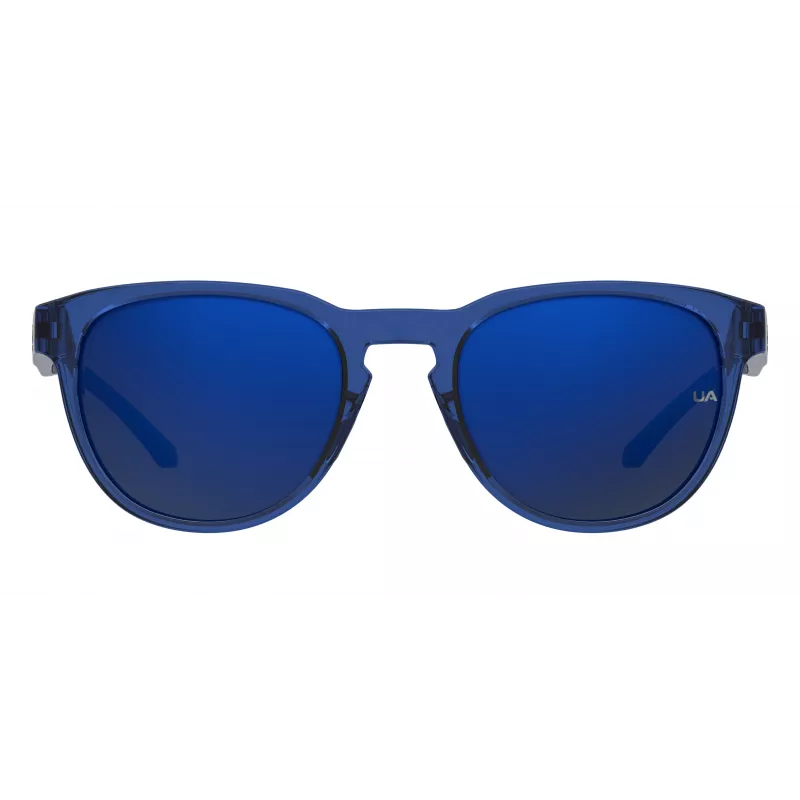 Óculos de sol unissexo Under Armour UASKYLAROXZF3 - armação preta acetinada, lentes cinzentas polarizadas, 53/17/140 mm