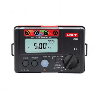 UNI-T UT526 multímetro multifunções para eletricistas - teste de isolamento, RCD, loop/PFC/PSC, tensão e continuidade