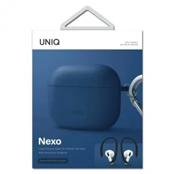 UNIQ Nexo capa para AirPods 3 + ganchos de orelha silicone - azul