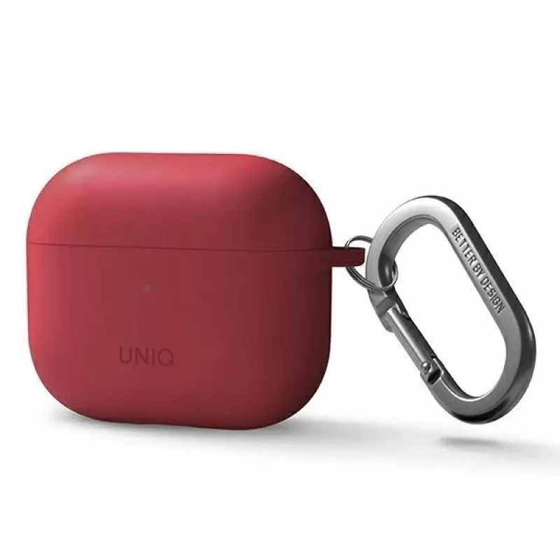 Uniq capa Nexo para AirPods 3 + ganchos de silicone para orelhas - vermelha