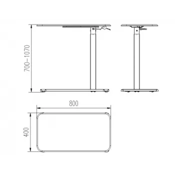 Secretária de portátil com altura ajustável UNIQUE LAPTOP DESK preta