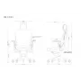 Cadeira de escritório ergonómica UNIQUE Wau 2 BL416, tecido branco neve com encosto em mesh cinzento, braços e apoio de cabeça ajustáveis